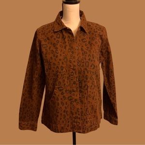 NWT Universal Thread brown leopard denim jacket